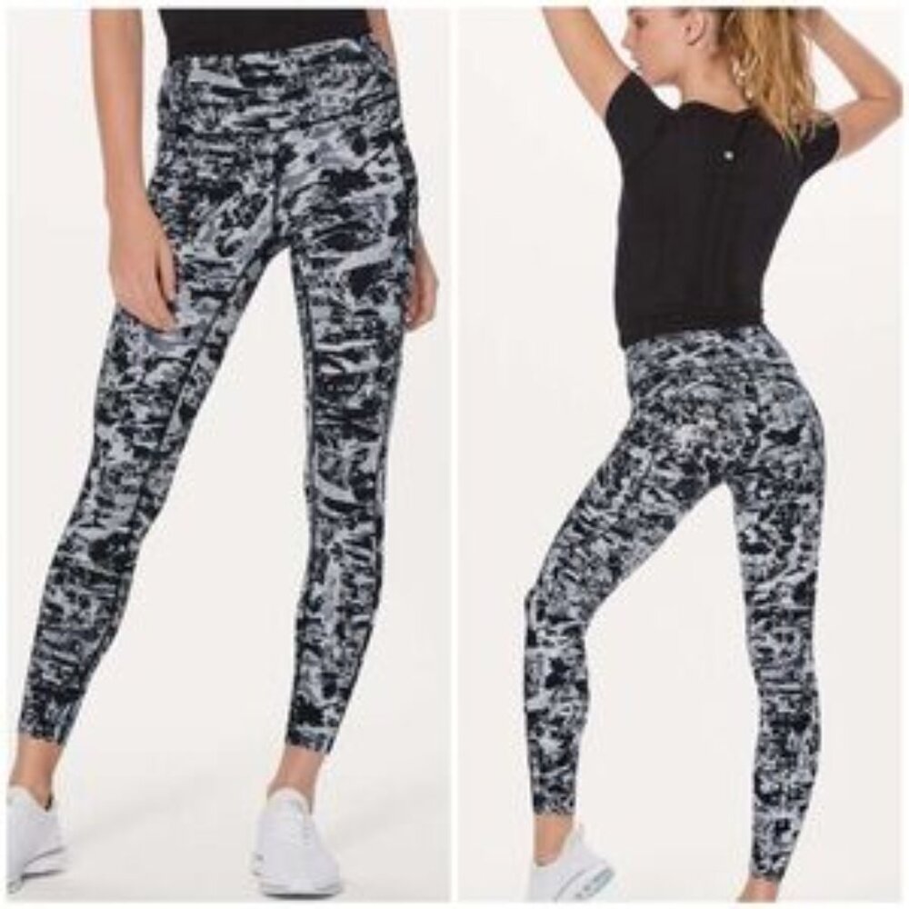 Lululemon | Fast & Free 7/8 Tight II Nulux 25, Interlaced Starlight Black, size6